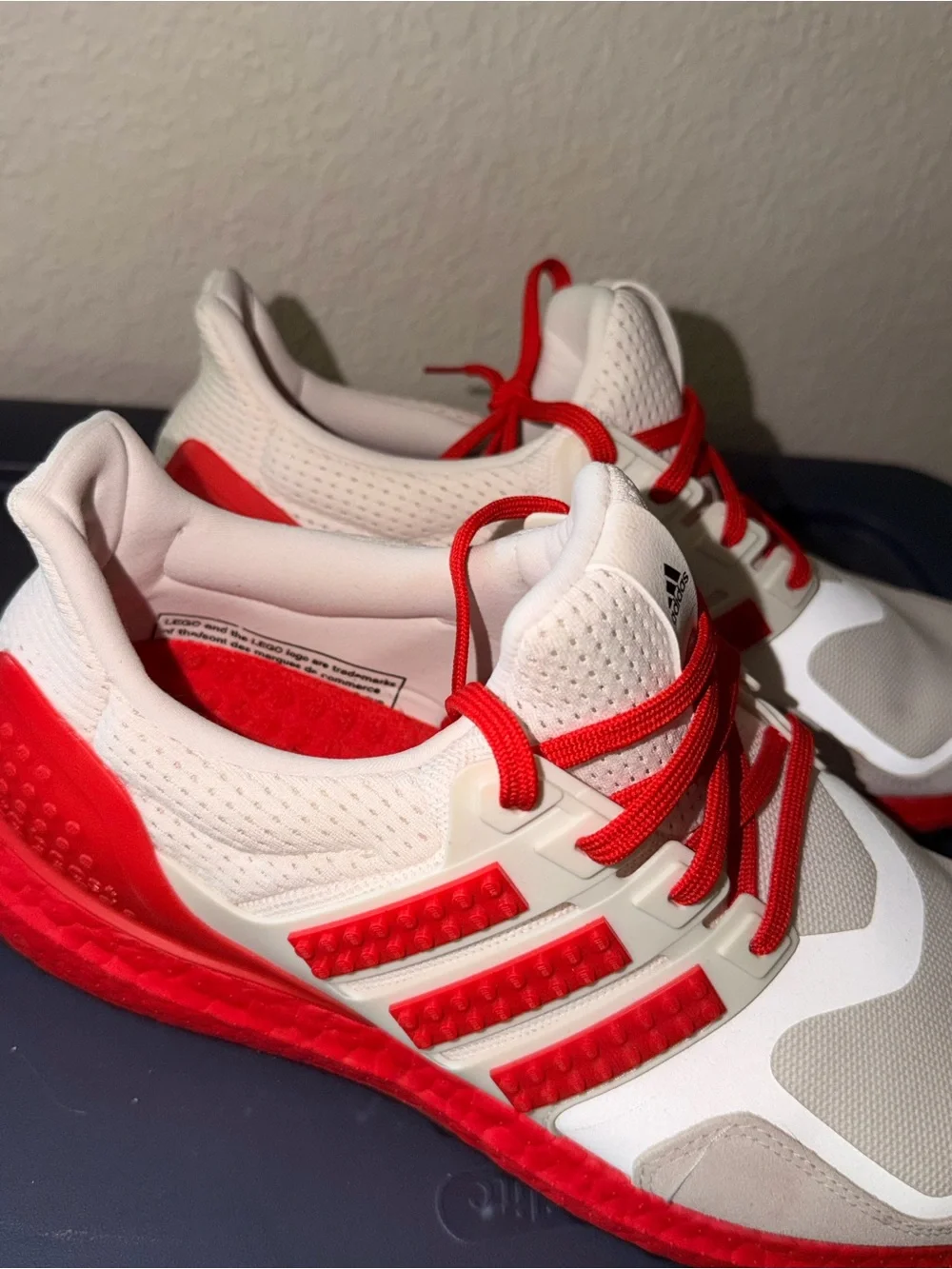 Adidas Men’s White and Red Lego Athletic Sneakers